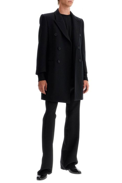 saint laurent double-breasted wool coat
