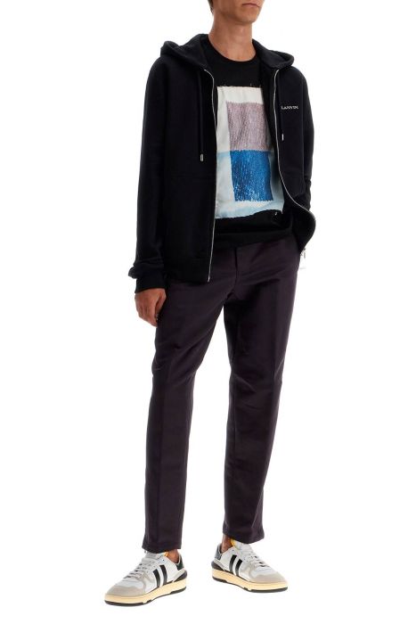 lanvin hooded sweatshirt with zipper