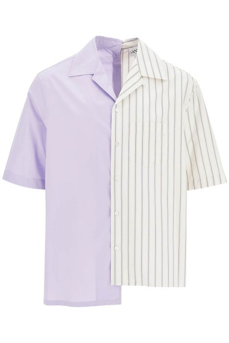 lanvin asymmetric bowling shirt with
