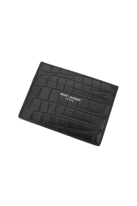 bra395 croco-print leather cardholder