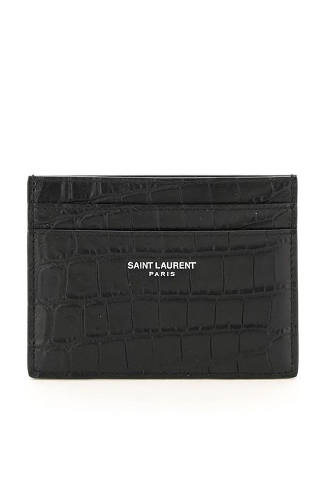 bra395 croco-print leather cardholder