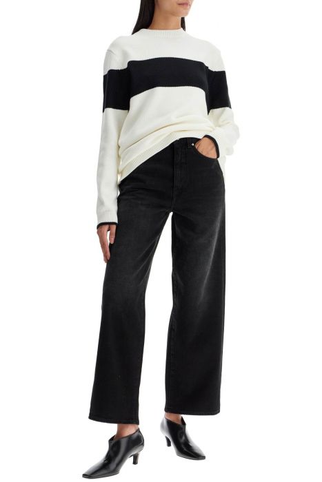 toteme crewneck pullover with contrasting band