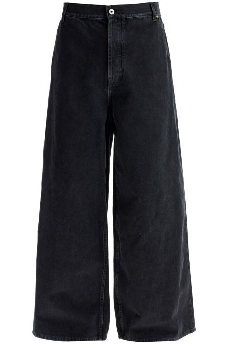 off-white wide five-pocket jeans with spacious