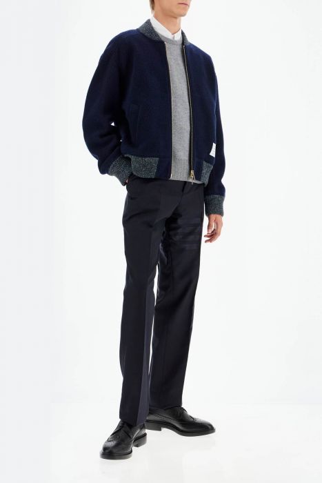 thom browne wool piqué crewneck pullover