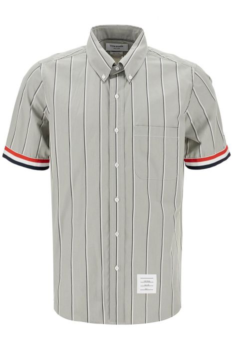 thom browne striped short-sleeved shirt