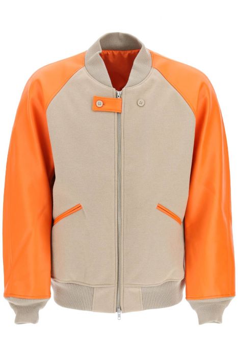 y-3 color block varsity bomber jacket