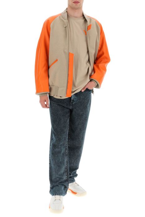 y-3 color block varsity bomber jacket