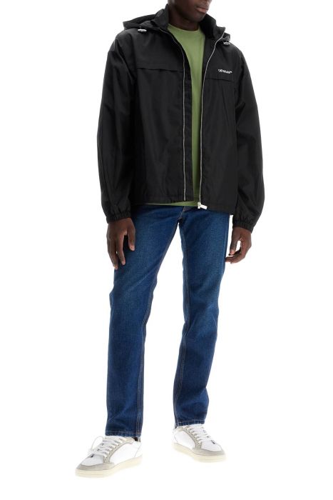 off-white boxy windbreaker jacket with hood