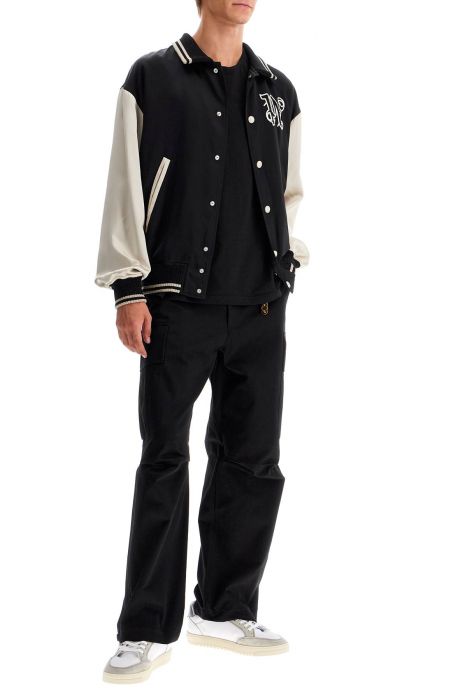 palm angels satin varsity jacket for