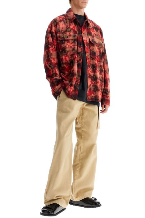 palm angels 'flannel shirt with curved logo