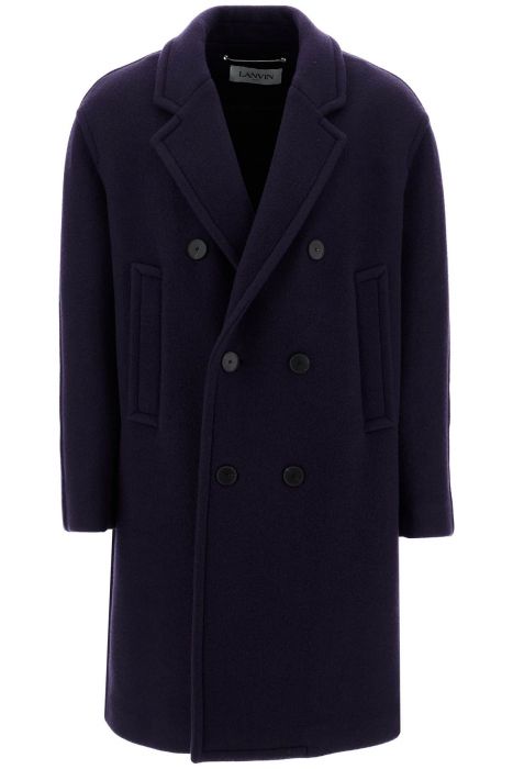 lanvin double-breasted heavy wool coat