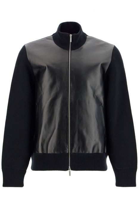 ferragamo wool and leather cardigan