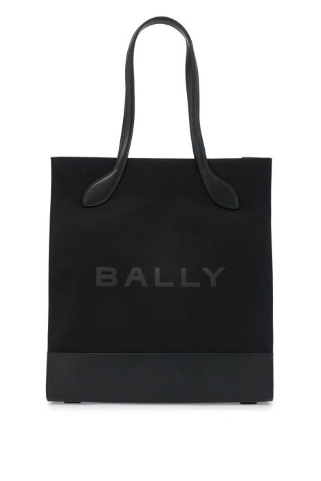 bally n/s nylon and leather tote bag