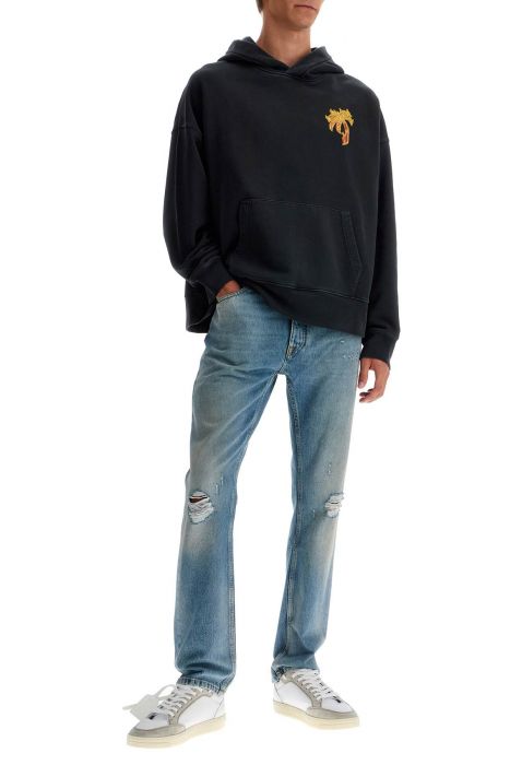 palm angels 'burning palm oversized hoodie with hood'