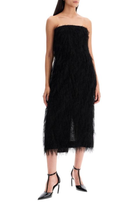 ferragamo fringe-trimmed sheath