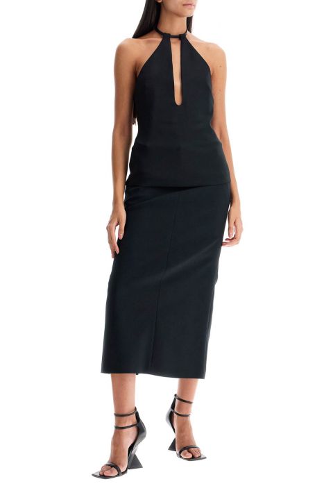 the attico halter neck top with open
