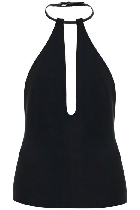 the attico halter neck top with open