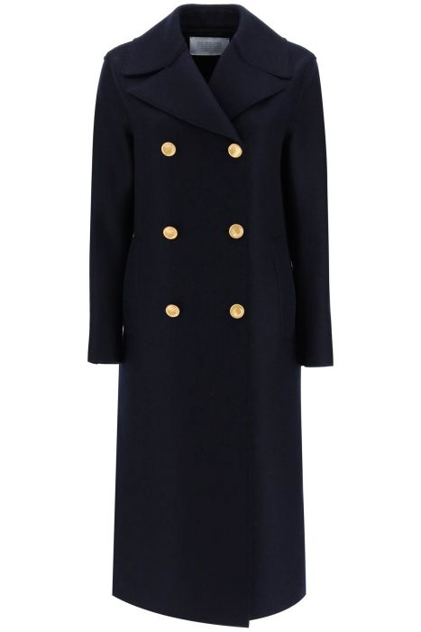 harris wharf london double-breasted coat in pressed wool