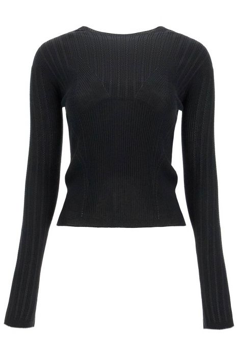 lanvin ribbed crewneck sweater