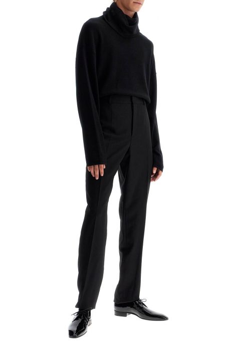 saint laurent pantaloni slim-fit in lana