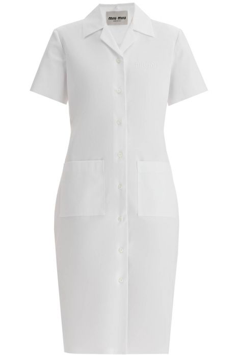 miu miu poplin blouse with button