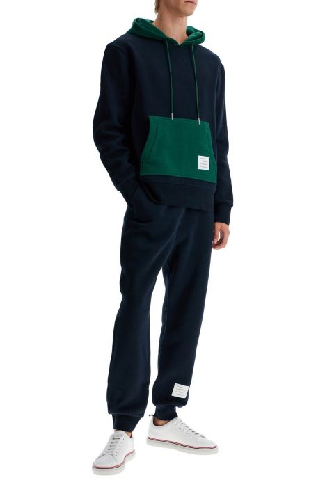 thom browne color block fleece joggers for men