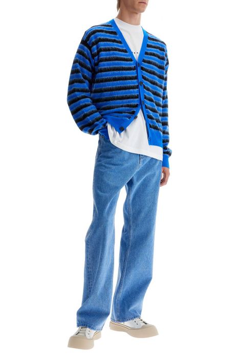 marni striped wool and mohair cardigan