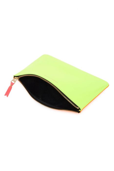 comme des garcons wallet super fluo pouch