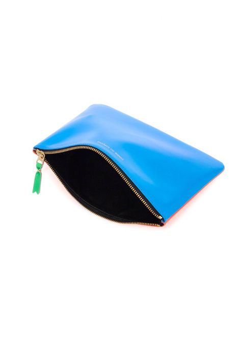 comme des garcons wallet pouch super fluo