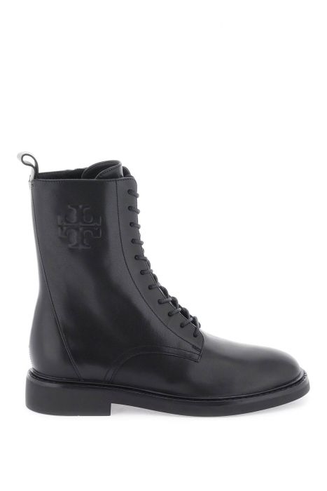 tory burch double t combat boots