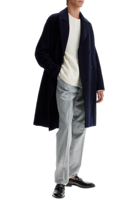harris wharf london double-breasted wool coat in boiled