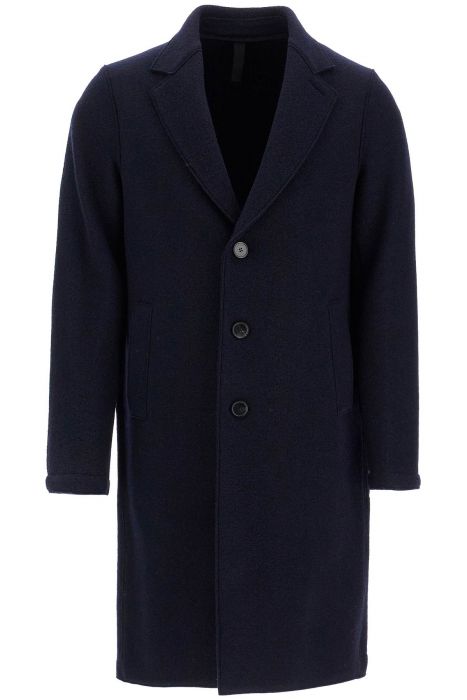 harris wharf london single-breasted wool coat in boiled