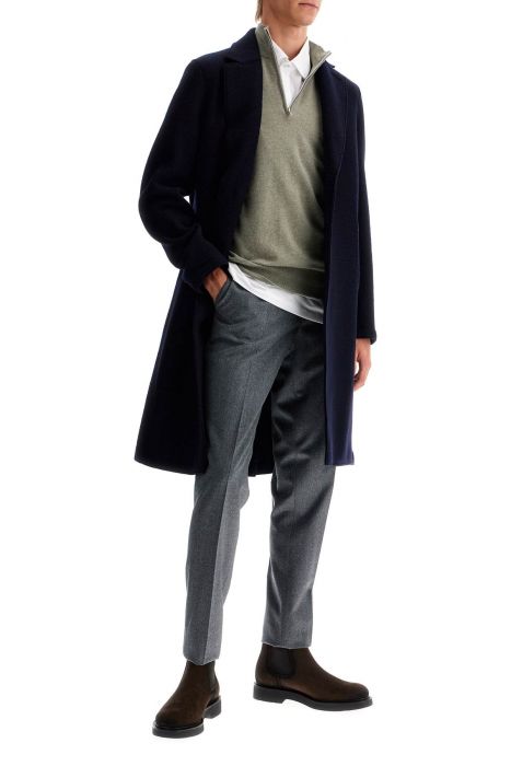 harris wharf london single-breasted wool coat in boiled