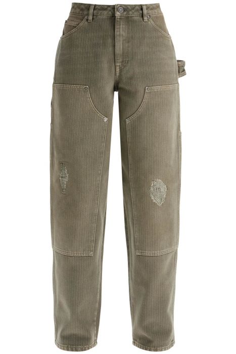 golden goose marley painter jeans in pinstrip