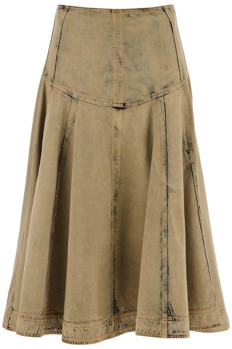 ferragamo denim flared skirt with full