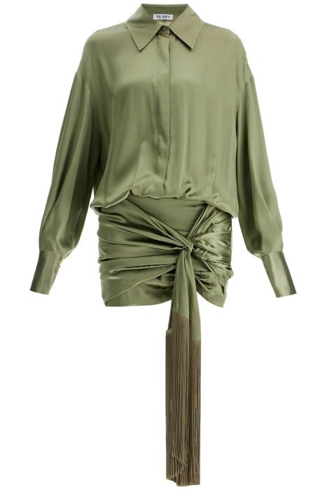 the attico silk satin mini dress in