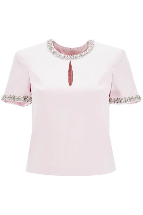 self portrait 'satin top with crystals embellishments