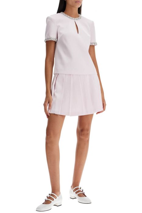 self portrait 'satin top with crystals embellishments
