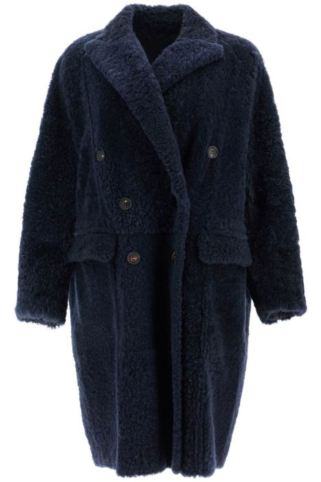 brunello cucinelli shearling frosty effect coat