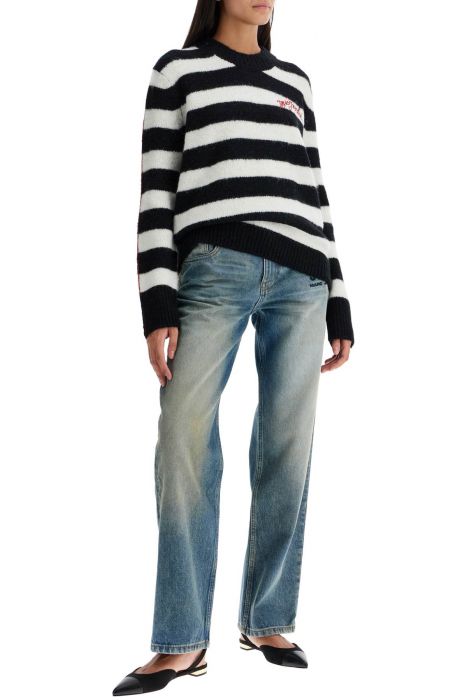marc jacobs pullover the striped brushed logo sweater