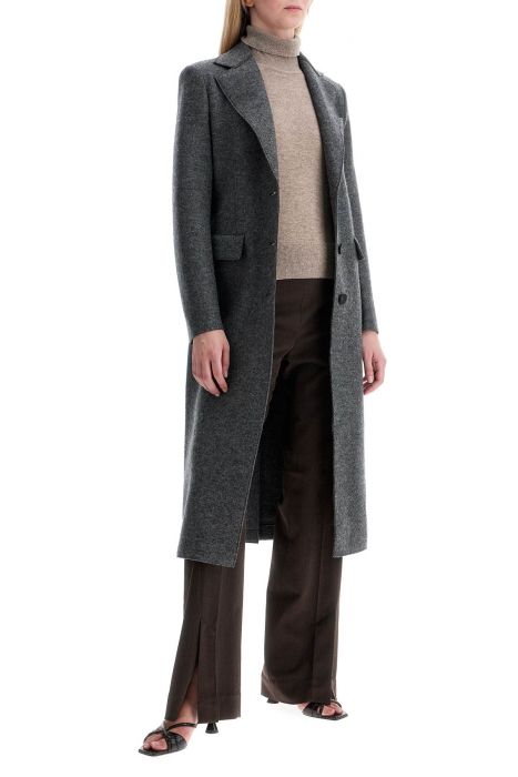 harris wharf london single-breasted coat in pressed wool
