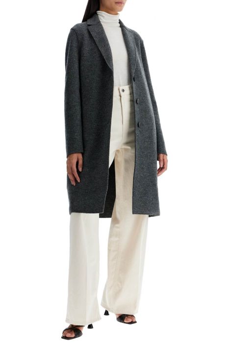 harris wharf london single-breasted wool coat in boiled
