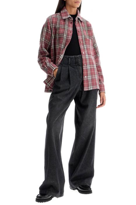 golden goose tweed overshirt with applique