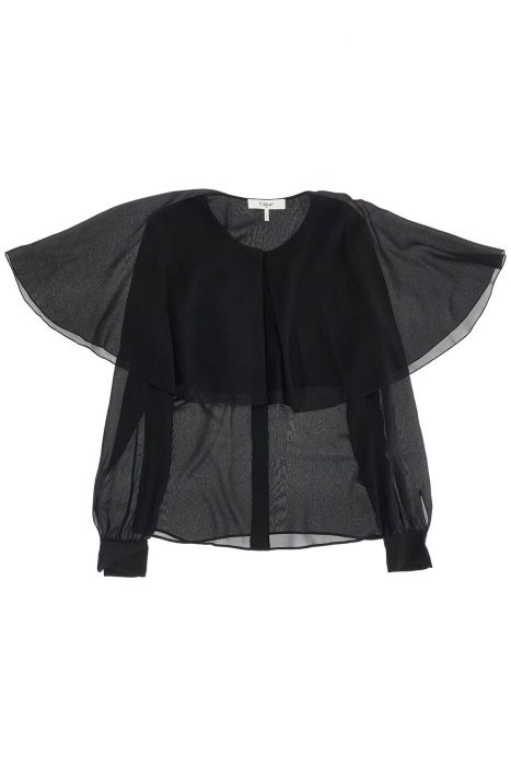 chloe' blusa in seta con mantella
