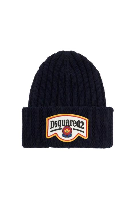dsquared2 "beanie hat with patch logo