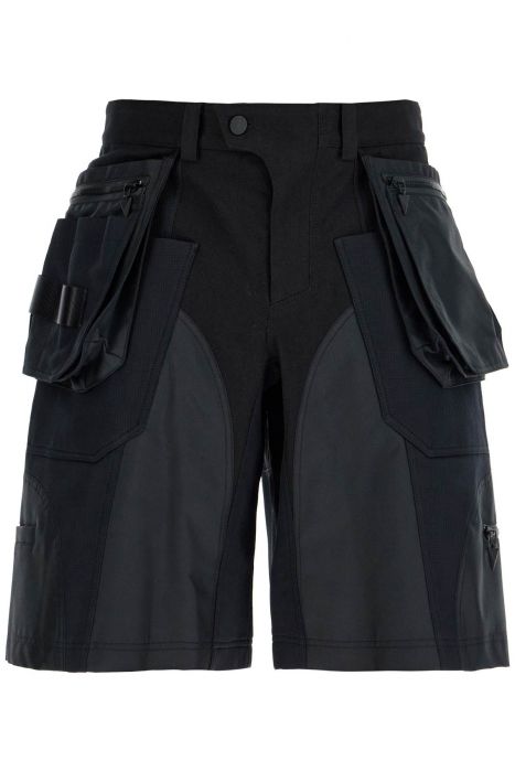 mugler "bi-material cargo bermuda shorts