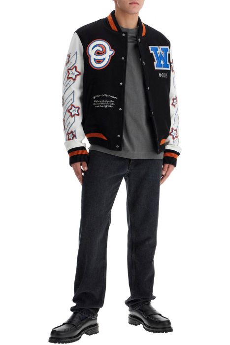 off-white bomber varsity wizard