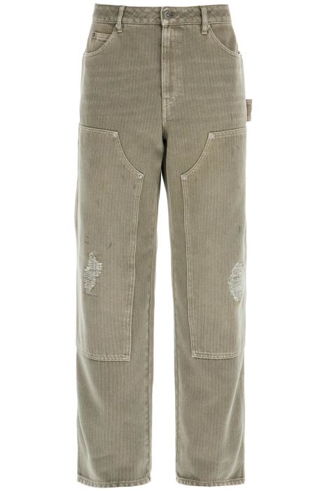golden goose pantaloni effetto distressed