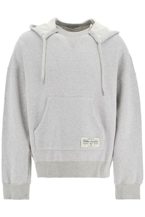 golden goose printed hoodie with hood