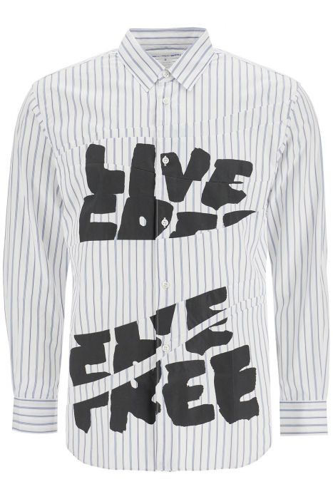 comme des garcons shirt 'live free printed shirt'
